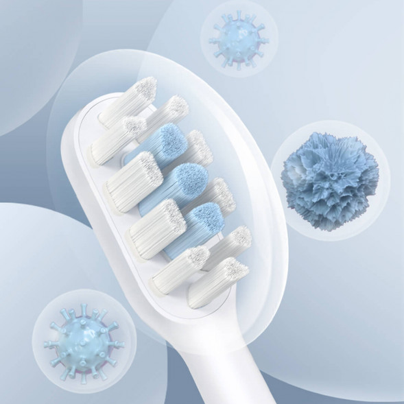 Xiaomi Mijia Compatible with T301/T302 Sonic Electric Toothbrush Head 3 Pack (Standard Type) Deep Sea Blue 43448