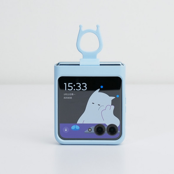 Lenovo Motorola (moto) razr 40 Ultra Moo Series Silicone Ring Folding Protective Case/Sky Blue QX41M44951