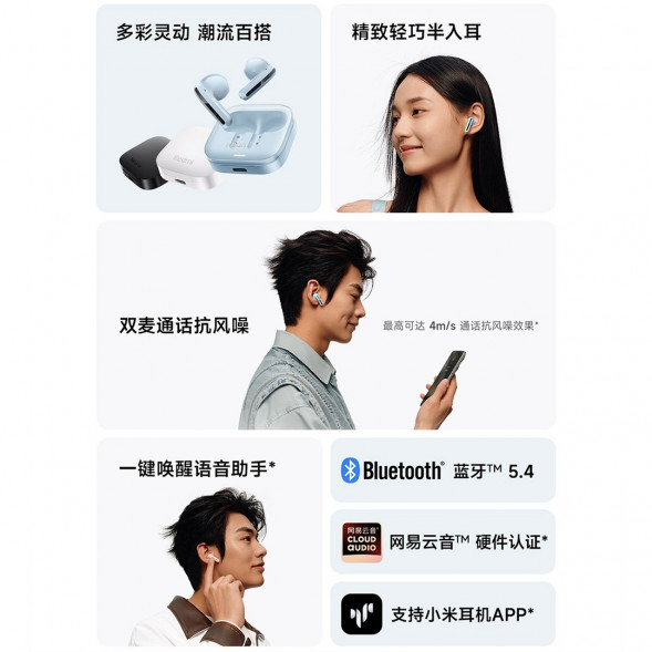 Xiaomi Redmi Buds 6 Active Edition Black Bluetooth Headphones 55692