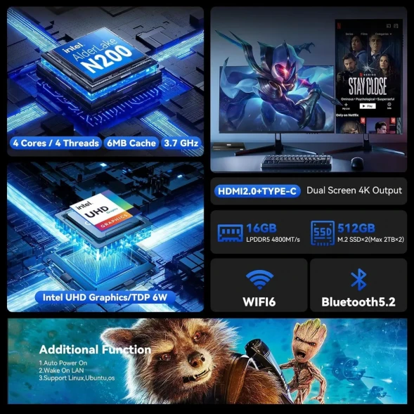 摩方/Morefine M6 N200 LPDDR5 16G+0 WIFI6 AX201