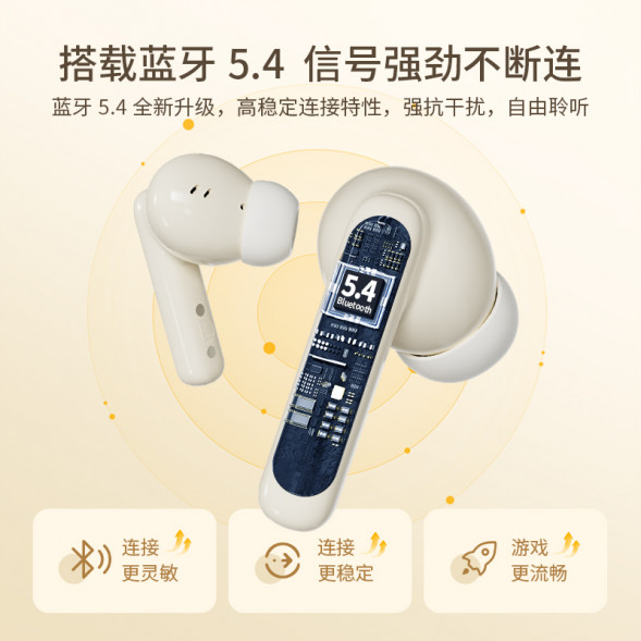 Lenovo Erazer (Wireless Noise Reduction) Bluetooth 5.4+10mm Ultra-Thin Diaphragm ETP-Z02 Beige 65015022