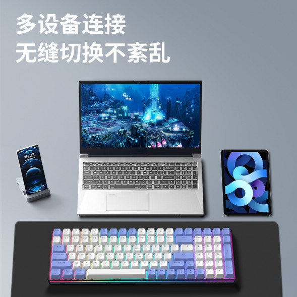 Lenovo Erazer Wireless mechanical keyboard GK501 blue and white / mechanical keyboard 65010603