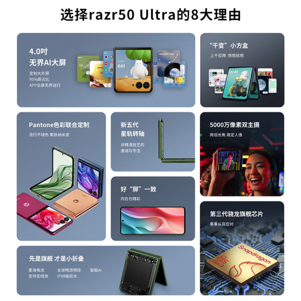 Lenovo Motorola (moto) razr 50 Ultra/12GB+256GB/retro denim PB1U0000CN