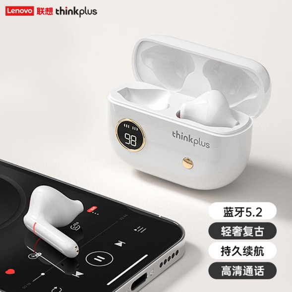 Lenovo Thinkplus wireless Bluetooth half-in headphones for gaming, low latency, high quality, long battery life XT86 black 36005657