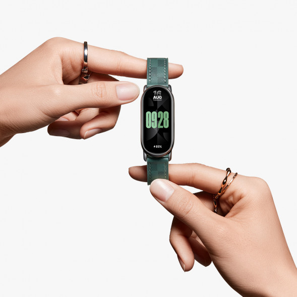 Xiaomi Mi Band 8 Fashion Wristband Black and White Genuine Leather Double Circle Wristband 47442