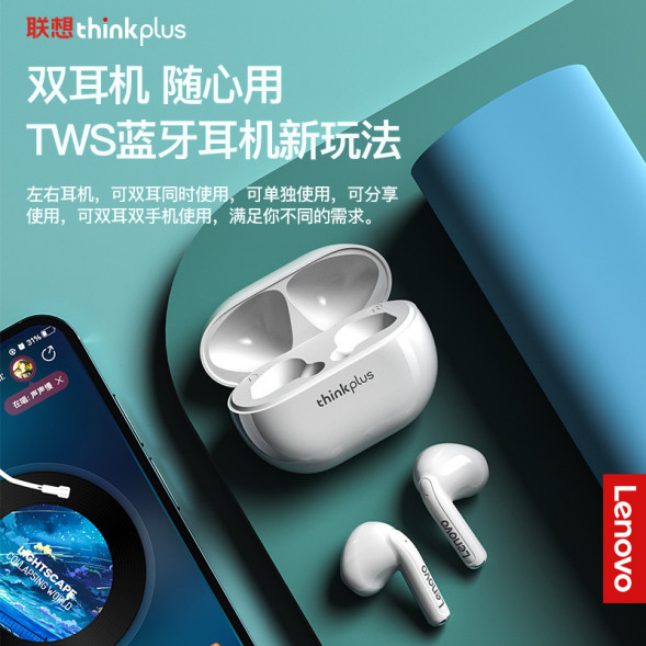 Lenovo Thinkplus true wireless Bluetooth headset XT93 blue green 36005770