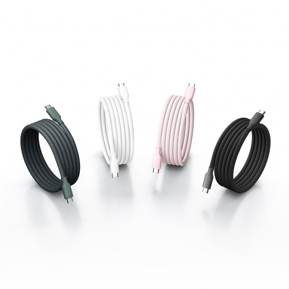 Xiaomi 6A Magnetic Fast Charging Data Cable 1m USB-C to USB-C Extraordinary Gray Pink 62358
